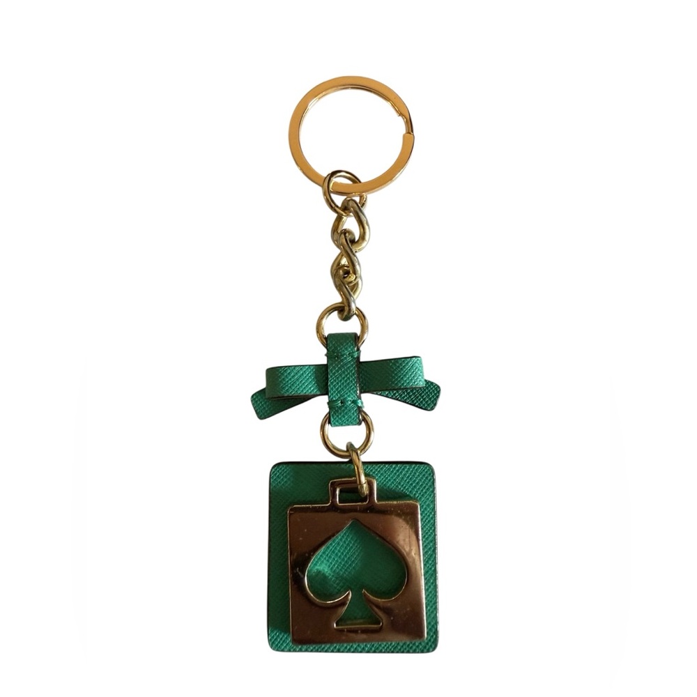 Kate Spade Green Bow & Spade Keychain Charm